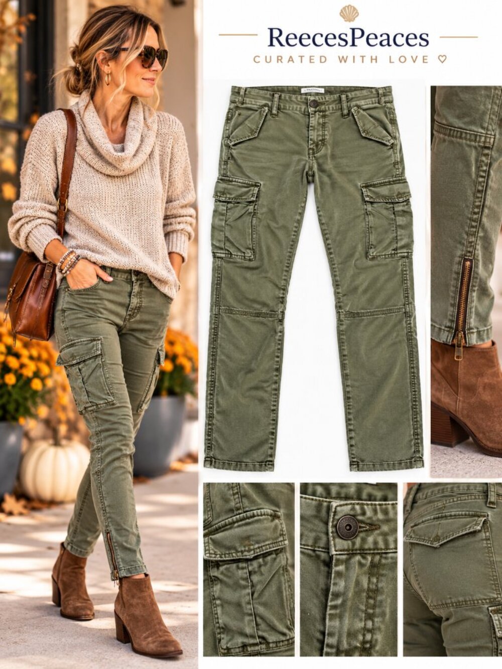 Denim & Supply Ralph Lauren Olive Skinny Cargo Pants Low Rise